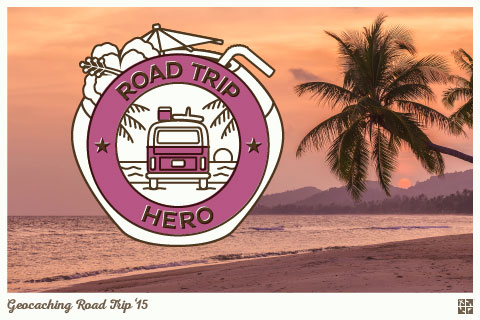 Geocaching Road Trip 15 Hero badge